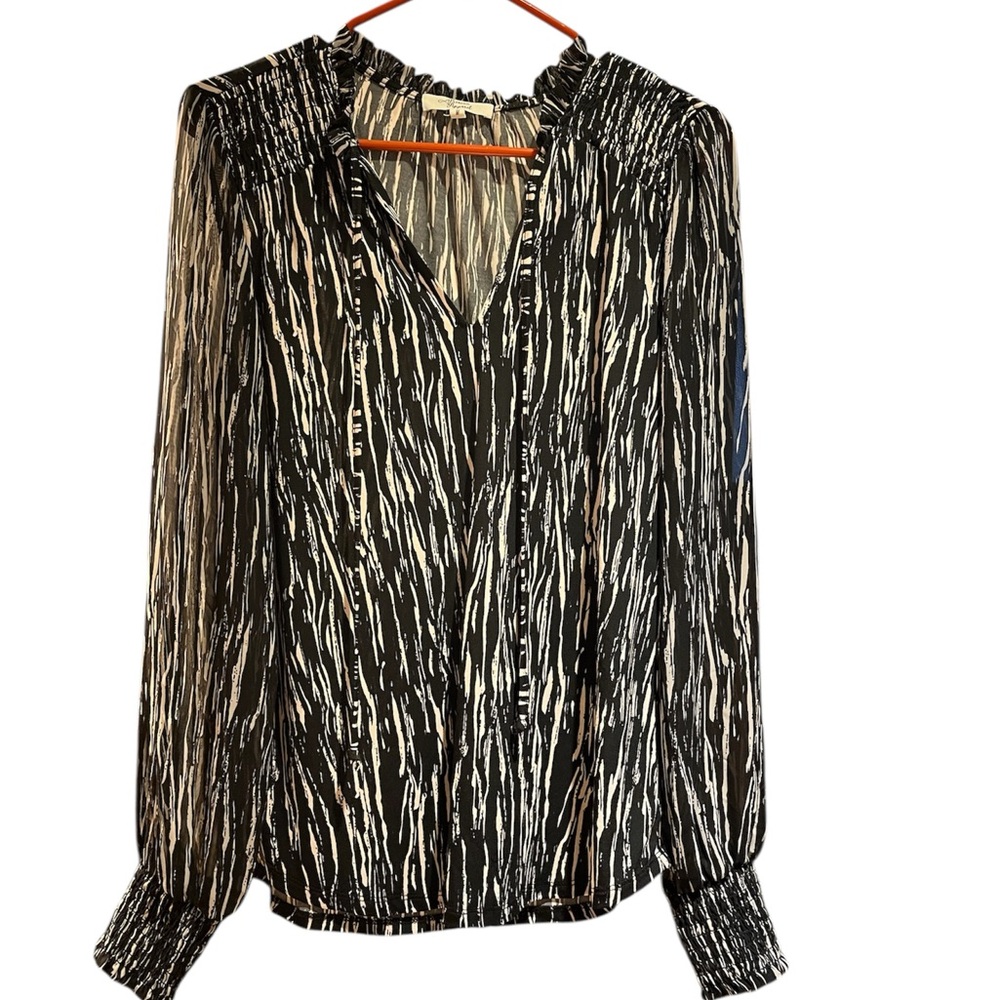 Black and cream dressy top size M